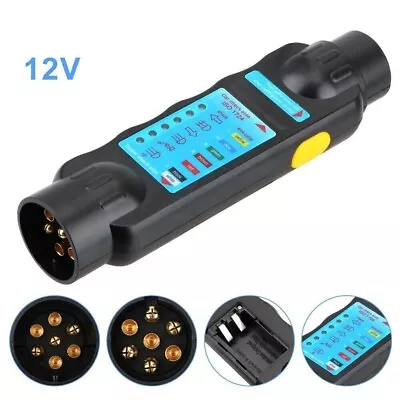 7 PIN & 13 PIN Vehicle Car Trailer Towing Light Cable Circuit Plug Socket Tester • £9.34