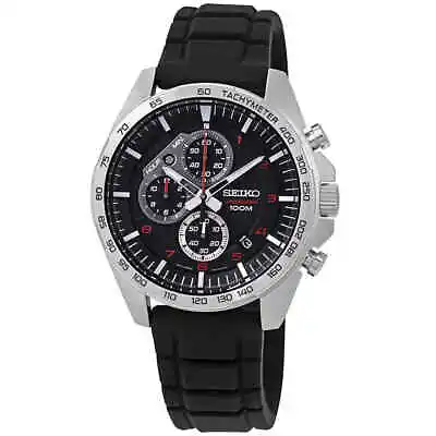 Seiko Chronograph Black Dial Black Rubber Men's Watch SSB325P1 • $125.40