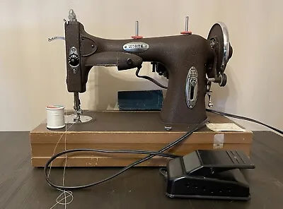 Vintage WHITE ROTARY Electric Sewing Machine 1950s? W/ Rotary Attachments & Case • $129.99