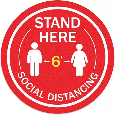 Social Distancing Floor Decal5Pcs11  Social Distancing Stickers - Round Safety • $16.99