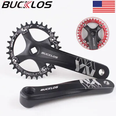 104BCD Single Crankset 32/34/36/38t 170mm Crank Arms MTB Narrow Wide Chainring • $11.74