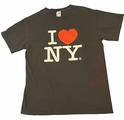 Vintage I Love (Heart) NY Officially Licensed Tee Shirt M Black Embroidered Tag • $7.50