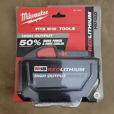 GENUINE  Milwaukee 48-11-1812 12.0 AH HD M18 Battery 18V 18 Volt XC Red - NIP • $139