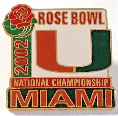 Rose Bowl 2002 University Of Miami National Championship Lapel Pin (072523) • $9.95