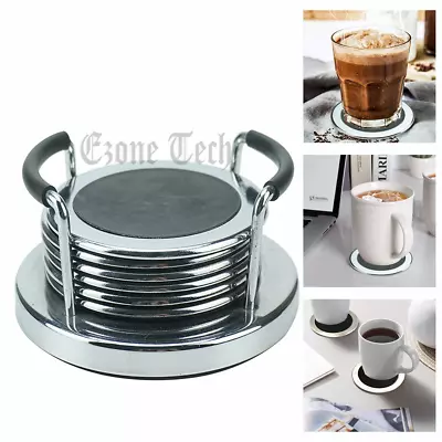 $15.90 • Buy Set Of 6 Coasters For Drinks Leather Coasters Table Non-Slip Cup Mat Pad Decor