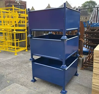 1M X1Mx650 Steel Stillage Box (Deal For 3) stackingmetal Post Pallet HD (UK) • £299