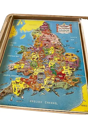 Vtg Jig-Saw Puzzle Victory Plywood Industrial Life Of England & Wales Complete • $24.99