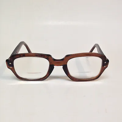 HALO 4 1/2 - 5 3/4 Eyeglasses Frames Clear Brown Vintage 48-22-150 • $15