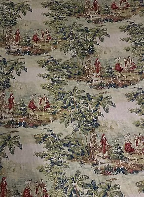 Bosporus Antique Red Antiqued Classic Toile Print Covington Fabric 8+ Yards/bolt • $160