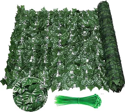 3M Artificial Hedge Fake Ivy Leaf Garden Fence Privacy Screening Roll Wall Panel • £2.98