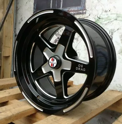 New 15 Inch OS Drag Wheels Holden Torana LC LJ LX SLR PCD 5x108 Black Milled • $1320