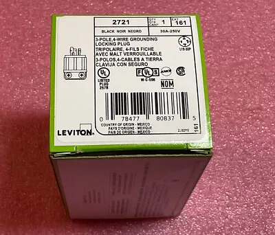 Leviton 2721 3-Pole 4-Wire Grounding Locking Plug Nema L15-30P 30A 250V • $24.95