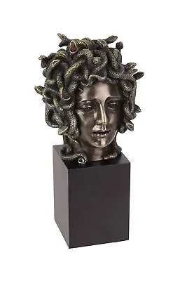 Veronese Design Cast Bronze Resin Medusa Head Figure On Plinth Bust Sculpture... • $100.59