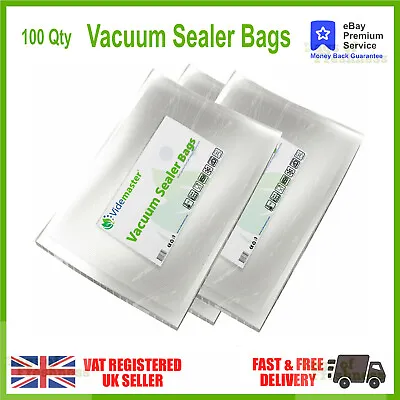 Vacuum Sealer Food Storage Bags Textured Strong Pouches Seal Embossed Vac X 100 • £9.50