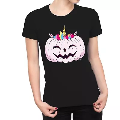 1Tee Womens Unicorn Pumpkin  T-Shirt • £7.99