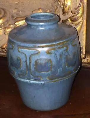 Vase Art Pottery Blue Stoneware Knabstrup Danish Mid Century MOD Vtg Antique • $195