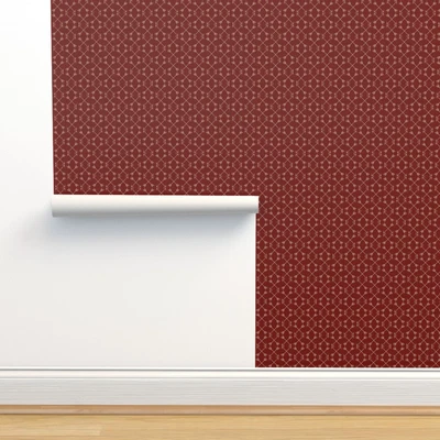 £97.86 • Buy Removable Water-Activated Wallpaper Arrows Indian Symbols Friendship Red Beige