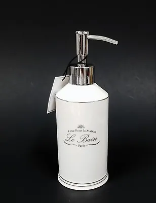 Luxe Pour La Maison Le Bain Whiteivory+silver Ceramic Bathroom Soap Dispenser • £28.94