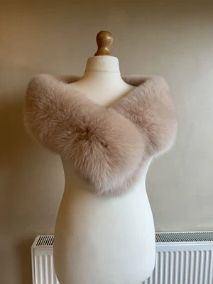 £100 • Buy Brand New Genuine Fox Fur Scarf Stole Baby Pink