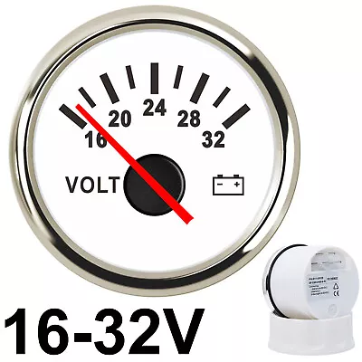 52mm Pointer Voltmeter Volt Meter Gauge 16-32V Volt For Caravan Auto Boat Marine • $17.19