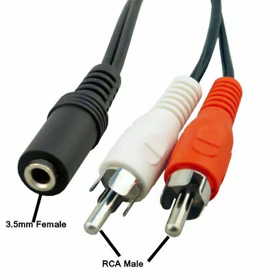 £2.55 • Buy 3.5mm Y Splitter Audio Cable Stereo Female Jack To 2 RCA Male Adapter AUX