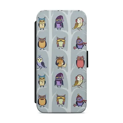£8.99 • Buy OWL PATTERN WALLET FLIP PHONE CASE COVER FOR IPHONE SAMSUNG HUAWEI          S152