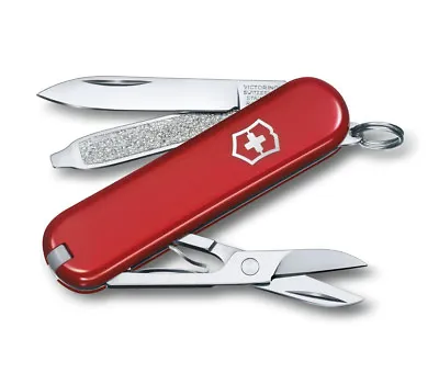  Red Victorinox Wenger Classic Sd Swiss Army Pocket Knife Multi Tool Scout Tsa • $8.39