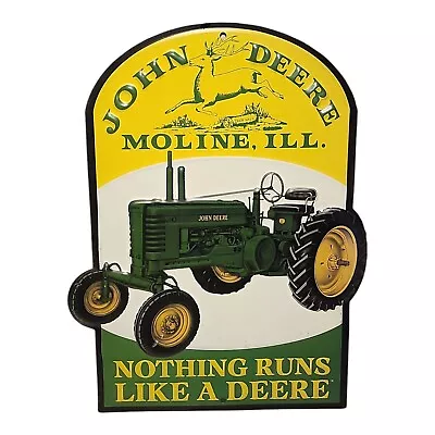 John Deere Moline 10  Embossed Metal Tin Sign Vintage Style Farm Tractor Barn • $17.65