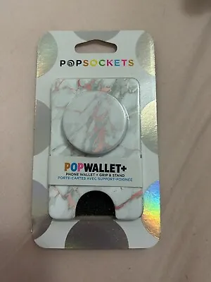 $40 • Buy PopSockets Popwallet Phone Card Hold Wallet Grip Mount Rose Gold Marble