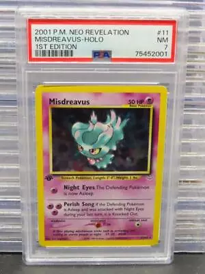 2001 Pokemon Neo Revelation Misdreavus Holo 1st Edition 11/64 PSA 7 • $0.99