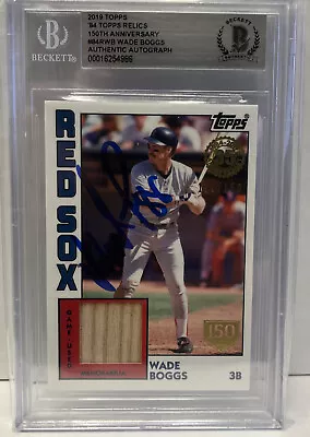 Wade Boggs Autographed 2019 Topps GU Bat Card BAS BGS Slabbed Red Sox 1984 /150 • $119