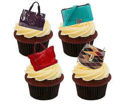 Handbags - Novelty Edible Cupcake Toppers Stand-up Fairy Cake Decorations Girl • £2.99