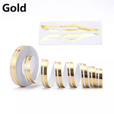 Gold Car Sticker Double Trim Line Tape Vinyl 12mm 1/2 Roll PinStripe PinStriping • $6.90