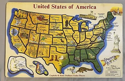 Melissa And Doug United States Of America USA Map Wood Puzzle Teacher Homeschool • $9.99