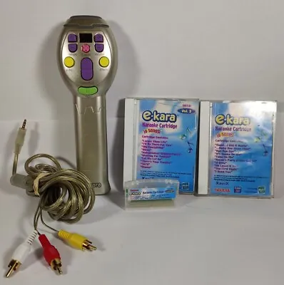 2000 TAKARA E-KARA Plug N Play Karaoke Singing Microphone W/3 Cartridges See Pix • $16