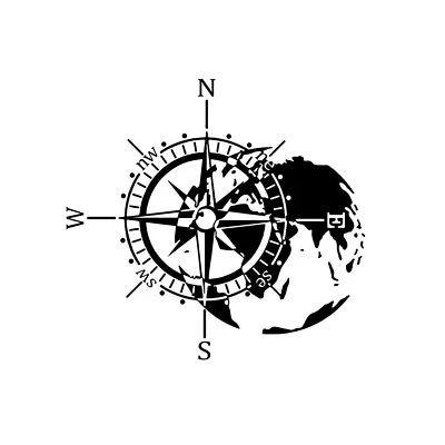 Car Sticker Compass Totem Vinyl Bonnet Auto Door Decal Black For Truck Camper Rv • $11.56