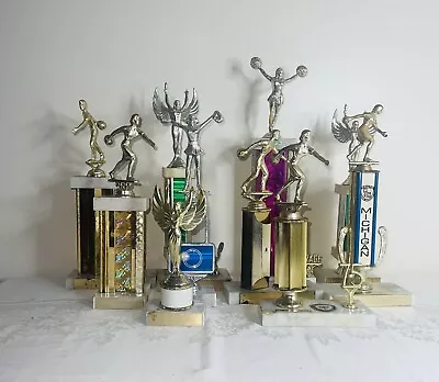 Lot Of 10 Vintage Various TROPHIES  All  Marble Base 70’s/80’s • $54.95