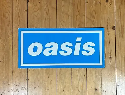 Vintage Oasis Shop Display Promo Board Poster Logo Blue Poster Ghallagers 90s • £80