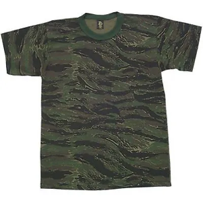 TIGER STRIPE CAMO VIETNAM Mens T-Shirt Army Combat Top  SIZES S  M  XL 2X 3X 4X • $12.99