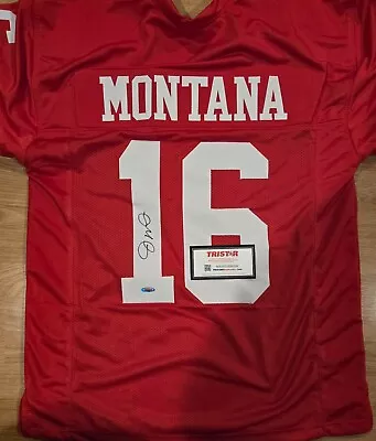 Joe Montana 49ers Autograph Custom Red Football Jersey • $90