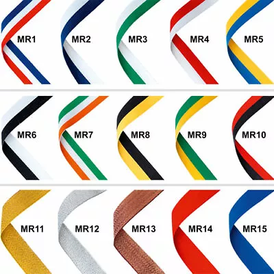 Medal Ribbons 50+ Colour Choices 22mm Wide 30  Long - With Metal Clip Fastening • £22