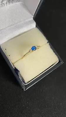 14ct Gold Ring Size N Blue And White Spinel Gems Used • £76