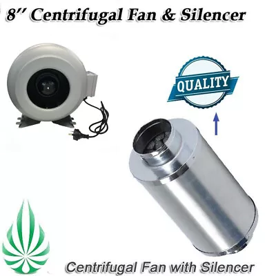 8 /200m CENTRIFUGAL EXHAUST DUCT FAN Inline W Fan Muffler Noise Reducer Silencer • $240