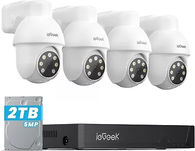 IeGeek 5MP Outdoor PoE Security Camera System With 8CH NVR Wired PTZ Cam Kit • $249.99