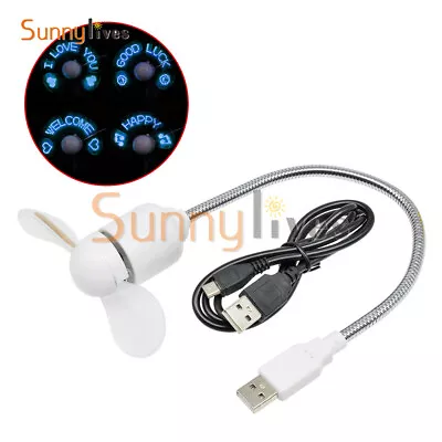 $10.89 • Buy Portable USB2.0 LED Mini Clock Fan Cooling Flashing Real Time Display Function