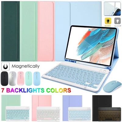 $18.99 • Buy For Samsung Galaxy Tab A8 A7 S6 Lite Tablet Backlit Keyboard Case Cover W/ Mouse