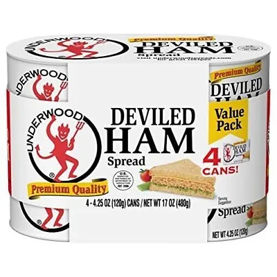 Underwood Deviled Ham Meat Spread Canned Long Life Meat 4.25 Ounce (Pack Of 4) • $10.99