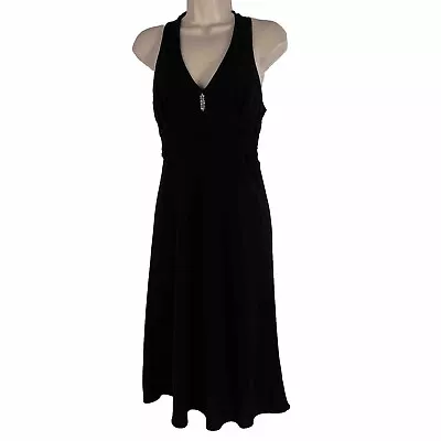 Evan-Picone Cocktail Dress Women's Size 4 Black Sleeveless V Neck Knee Length • $12.50