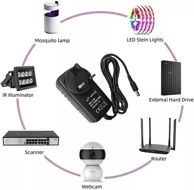 Ac Dc 12v 1a/2a/3a/5a/6a/7a/8a/10a Power Supply Adapter For Led Strip Light Cctv • £3.25