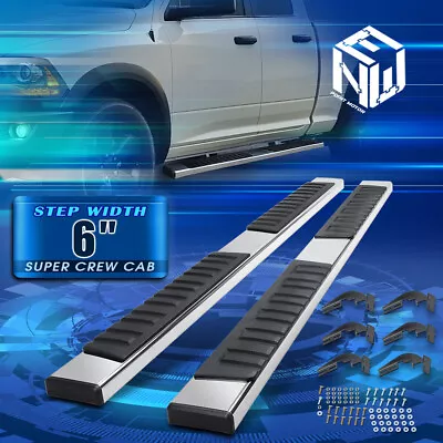 For 99-16 Ford F250 F350 F450 Super Crew Cab 6  Side Step Bar Running Boards • $148.99